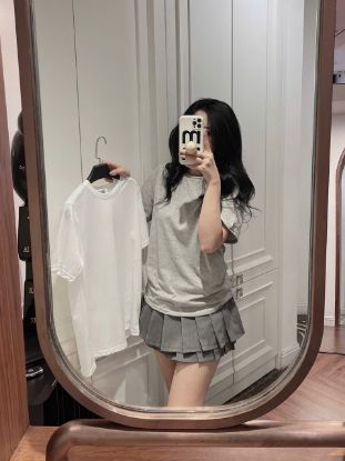 Ảnh của Set 3 áo phông trơn hồng trắng ghi