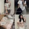 Ảnh của Set 3 áo phông trơn hồng trắng ghi