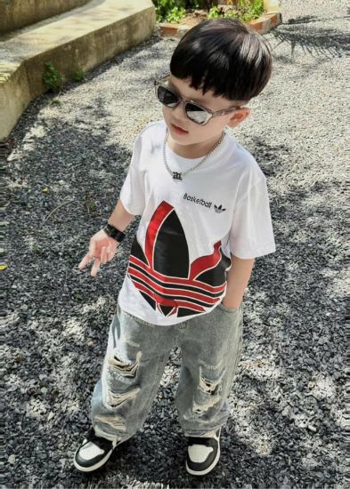 Ảnh của Set bộ áo das mix quần jean rách BT