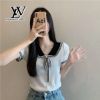 Ảnh của Áo len dệt kim cổ nơ