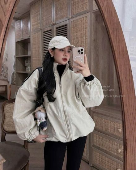Ảnh của Áo khoác gió dây rút trần bông