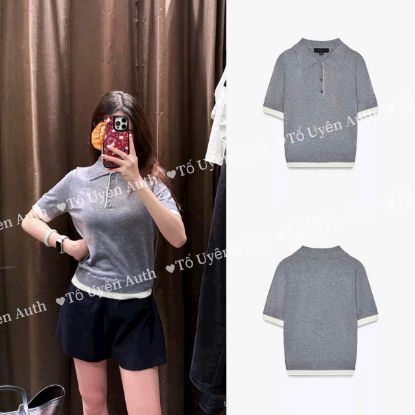 Ảnh của ÁO LEN CỔ POLO PHỐI VIỀN ZRAA