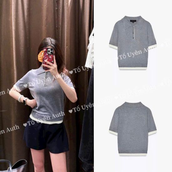 Ảnh của ÁO LEN CỔ POLO PHỐI VIỀN ZRAA