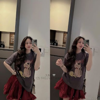 Ảnh của SET VÁY ÁO COTTON KÈM CHÂN VÁY PHỐI REN
