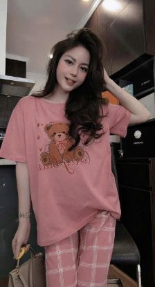 Ảnh của Set bộ gấu Lovely bear quần kẻ