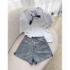 Ảnh của Set áo cổ nơ quần jean