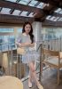 Ảnh của Set bộ kẻ xanh phối hoa nổi