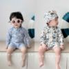 Ảnh của Set 2 bộ bơi Animals tone ghi be kèm mũ