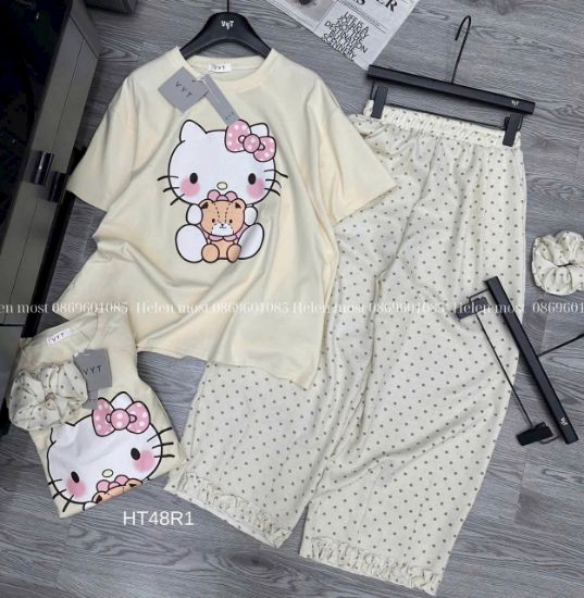 Ảnh của Set bộ mèo kitty be quần bi