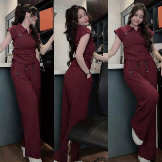 Ảnh của SET POLO XẾP LI EO QUẦN ỐNG RỘNG