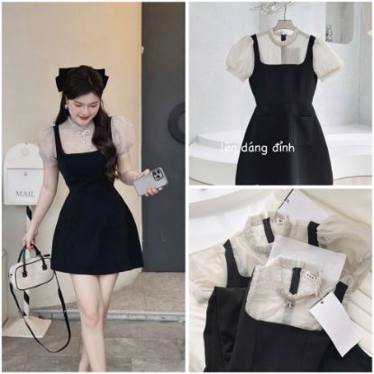 Ảnh của VÁY PHỐI XẾP LI CỔ TAY BỒNG