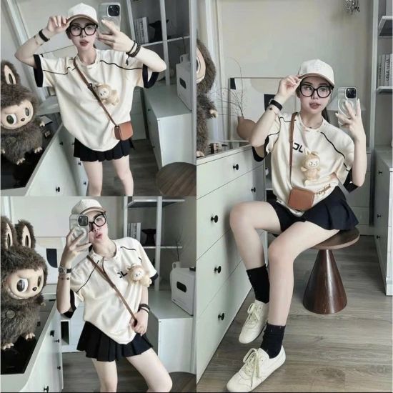Ảnh của Set áo kèm labubu mix chân váy