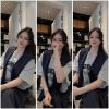 Ảnh của Set áo chữ Fei kèm khăn mix CV midi