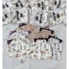 Ảnh của Set 3 bộ động vật tone be kẻ nâu
