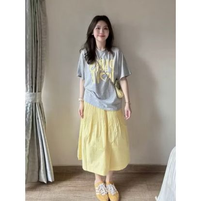 Ảnh của Set áo Ghi mix cv vàng midi