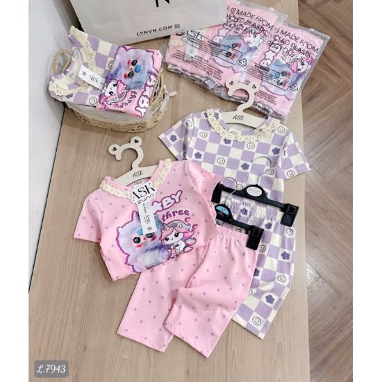 Ảnh của Set 2 bộ BB3 hồng kẻ tím