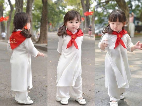 Ảnh của Set 4CT bộ áo dài kèm khăn quàng đỏ
