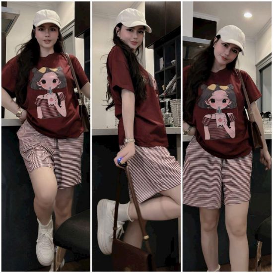 Ảnh của Set bộ cô gái kính vàng quần kẻ
