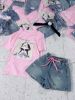 Ảnh của Set áo hồng cô gái tết tóc mix quần jean