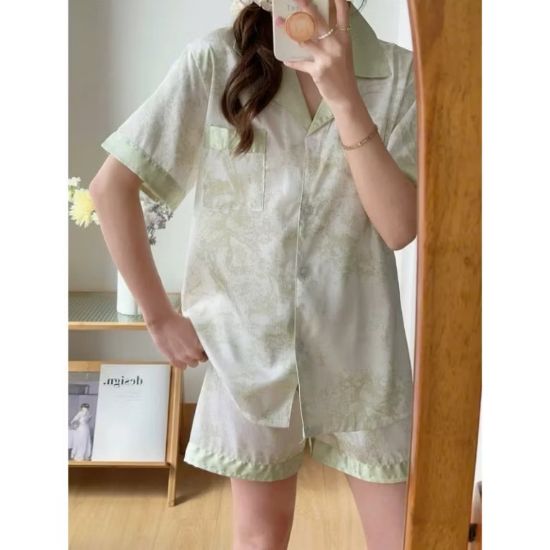 Ảnh của Set bộ lụa cộc tay màu xanh