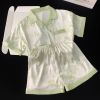Ảnh của Set bộ lụa cộc tay màu xanh